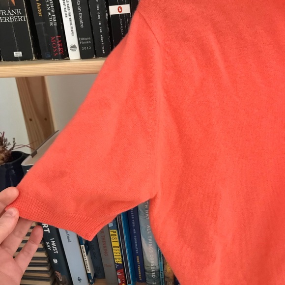 Vintage coral wool short-sleeved sweater - Picture 3 of 6